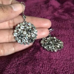 Silver diamond earrings